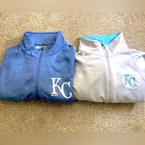 KC Blue Quarter Zip Long Sleeved Pullover Bundle Size Small